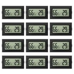 Lot De 12 Mini Thermomètres Et Hygromètres Numériques Lcd 2 En 1 Pour L'Intérieur Et L'Extérieur Pour Serre, Cave