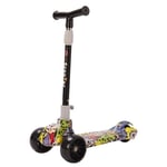 Trottinette patinette pour enfants pliable avec 3 roues hauteur réglable LED Lumière en alliage d'aluminium 59cm*29cm*(70-81cm)