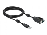 Delock USB Type-A to Serial DB9 Adapter with 9 LED RS-232 Tester - Seriell adapter - USB - RS-232 x 1 - svart