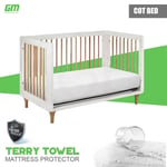 Extra Deep Waterproof Terry Towel Mattress Protector Cotbed Sheet Cover Cot Bed