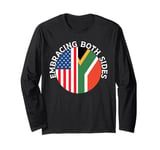 Half African Half American USA Flag South Africa Long Sleeve T-Shirt