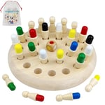 Jeux de Mémoire en Bois, Jeu Montessori 4 Ans Jeu de Plateau Jouets Éducatifs Jeux de Société Enfant Memory Chess Méliorent la Mémoire et la Cognition des Couleurs Jeu Echec Bois Cadeau pour Enfant