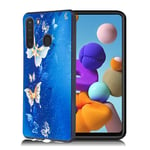 Butterfly läder Samsung Galaxy A21 fodral - Flerfärgad