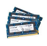 4PCS Crucial 4GB 2RX8 PC3-12800S DDR3 1600Mhz SODIMM 204Pin Laptop Memory RAM @d