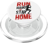 Running Runner Half Marathon Vintage Run Hard Or Stay Home PopSockets PopGrip for MagSafe