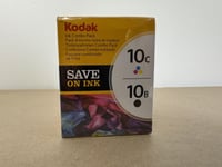 Genuine Kodak 10B Black 10C Colour Ink Cartridges Save on Ink Combo Pack NEW