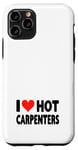 Coque pour iPhone 11 Pro I Love Hot Carpenters – Cœur – Travail du bois