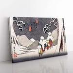 Big Box Art Oi Station by Utagawa Hiroshige Painting Canvas Wall Art Print Ready to Hang Picture, 76 x 50 cm (30 x 20 Inch), White, Grey, Black, Cream