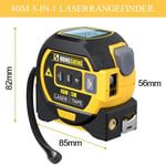 Mètre - ruban,Télémètre laser 3 en 1,ruban à mesurer infrarouge,haute précision,rétro-éclairage,distancemètre- 40m Yellow