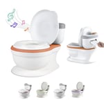 Pot Toilette Bébé Avec Son Pour Apprentissage De La Propreté - Toilette Bebe Et Enfant - Confortable, Anti Dérapant Avec Bruit De Chasse Et Musique - Vidange Facile Avec Pot Amovible