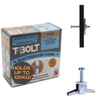 T-Bolt heavy duty METAL Plasterboard Fixing - TV KIT - Holds up to 65kg per F...