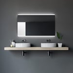 Talos Miroir de Salle de Bain avec éclairage Chic 120 x 70 cm - éclairage d'ambiance rétroéclairé, Couleur Claire Blanc Neutre, Cadre en Aluminium de Haute qualité, Suspension Verticale/Horizontale