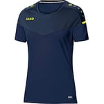 JAKO Women's Champ 2.0 t-shirt, navy/darkblue/neon yellow, 36