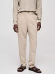 Mango Light Straight Regular Fit Trousers, Natural White