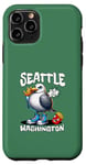 Coque pour iPhone 11 Pro Seattle Washington Seagull French Fries Souvenir drôle