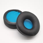 Earpads Coussinets de Rechange Coussinets d'oreille Oreillette de Remplacement Coussins en Mousse pour Casque Jabra MOVE Wireless Muwu Evolve 20se 30II Cuir a haute teneur en protéines + mousse a mémoire de forme, maille noire et bleue