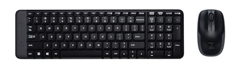 Logitech MK220 Compact Wireless Keyboard and Mouse Combo for Windows, QWERTY US International Layout - Black