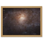 Artery8 Hubble Space Telescope Image Triangulum Spiral Galaxy M33 Crop Blue Orange Star Birthing Region Artwork Framed A3 Wall Art Print