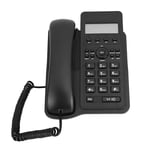PUSOKEI Desktop Corded Telephone, Wired Trade Landline Telephone, with Big Button/Caller ID/Light Button, Hands-Free Calling, for Home/Hotel/Office(Black)
