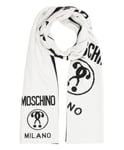 Moschino écharpe en laine homme double question mark 50055M5145001 White