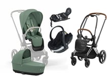 Cybex Priam Duovagn inkl. BeSafe iZi Go Modular X2 &  Bas, Leaf Green/Chrome Brown