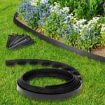 ID MARKET - Bordurette de jardin flexible noire 10M + 30 piquets d'ancrage