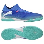 PUMA Future 7 Match TT Formula - Blå/Vit/Electric Peppermint - Turf (TF), storlek 47