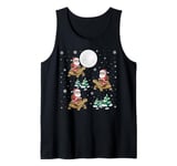 Xmas Tree Santa Riding Tortoise Funny Christmas Tank Top