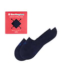 Burlington Men's Everyday Invisible 2-Pack Box M IN Cotton No-Show Plain 2 Pairs Liner Socks, Blue (Marine 6120) new - eco-friendly, 10-11