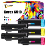 5 Toner Compatible For Xerox WorkCentre 6515 6515DN Phaser 6510 6510N 6510DN DNM