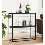 DanDiBo Console en métal noir Étroite avec 2 niveaux Moderne 80x80x25 cm Étagère Debout Étagère sur pied 96473 Étagère en métal avec rangement