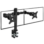 Ergosolid NF12 - Support bureautique avec réglage pour 2 écrans LCD LED 10”-30” (25cm-76cm) Noir