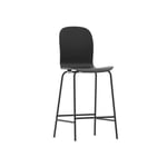 Cappellini - Tate Color Low Stool,A26 Brown AnilinePaintedShell, 435 Satined Stainless Steel Base, Grey Polypropylene Feet - Baarituolit & baarijakkarat - Jasper Morrison - Ruskea - Metalli/Puu