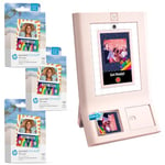 HP Sprocket Photomaton Machine Imprimante Photo Instantanée Couleur (Rose) Paper Bundle + Papier Photo Zink 3,5 x 4,25” Autocollant (300 Feuilles)