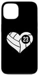 Coque pour iPhone 13 Maillot de volleyball avec cœur numéro 23 Team Mom