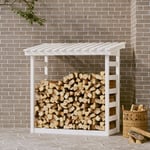 Maison Chic - Support pour bois de chauffage Abri de stockage Porte bûches et range bûches Blanc 108x64,5x110cm Bois de pin 70408