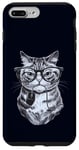 Coque pour iPhone 7 Plus/8 Plus Chat ringard tenant une souris d'ordinateur mignon chaton geek