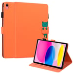 iPad 10.9" (2024/2022) Flip Fodral i Läder med Djurmotiv - Orange