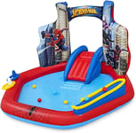 Giant Spiderman Water Play Centre Garden Inflatable Paddling Pool With Slide