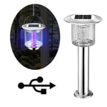 YANG Énergie Solaire Mosquito Lumière Fheaven Extérieur Jardin Solaire Lumière Mosquito Pest Bug Insectes Lampe Tueur,Silver