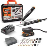 Kit MakerX Outil rotatif + fer à souder 20 V Worx | PowerShare | WX988 – 1 batterie 2 Ah avec indicateur, 1 chargeur