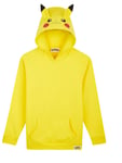 Pokémon Yellow Hoodie Kids, Pikachu Sweatshirt Cotton with 3D Ears Boys Teens