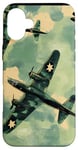 Coque pour iPhone 16 Plus Bombardier B-17G Green Pop Art Tropical B-17 Flying Fortress de la Seconde Guerre mondiale