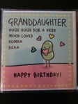 GRANDDAUGHTER HUGE HUGS A VERY MUCH LOVED BIRTHDAY CARD (S9A)