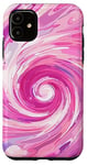 iPhone 11 Swirl Pink Color Illustration Pattern Abstract Art Case