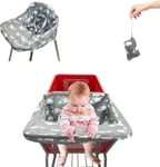 Housse De Chariot Portable Pour Bébé Et Chaise Haute,Lavable En Machine,Housse De Chariot Remplaçable Pour Bébés,Nourrissons,Tout-Petits,Garçons Ou Filles (Éléphant Blanc,Gris)