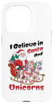 iPhone 15 Pro I Believe in Santa and Unicorns Christmas Tee Case