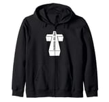 He is Risen Portrait Text Cross Zip Hoodie