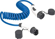 Schwabe Câble spiralé pour Voiture Hybride et électrique Mode 3, Type 2, câble de Charge monophé 7,2 KW, Extensible de 1 à 5 m, avec Sac de Rangement, Plage de températures de Fonctionnement de