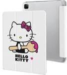 Étui Pour Ipad Pro 2021 Hello Kitty 12,9 Pouces, Type Ordinateur Portable, Support À Trois Volets Avec Porte-Stylo, Réveil/Veille Automatique